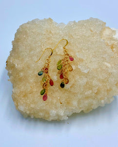 Tourmaline cascade earring