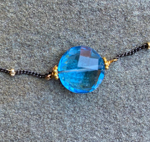 Clear Blue Topaz Necklace