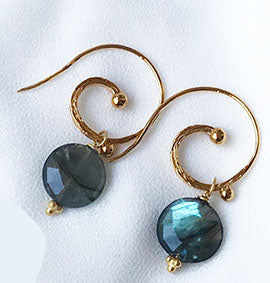 Blue swirl earring