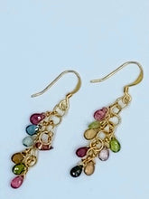 Load image into Gallery viewer, Tourmaline cascade earring