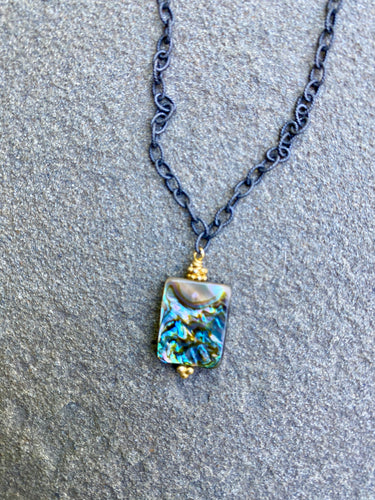 Abalone rectangle necklace